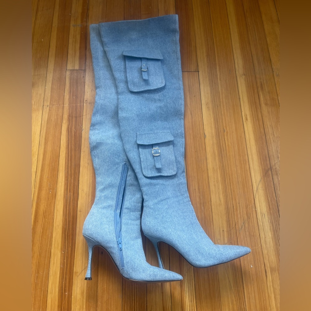 Steve Madden Brittany Denim Over-The-Knee Stilettos